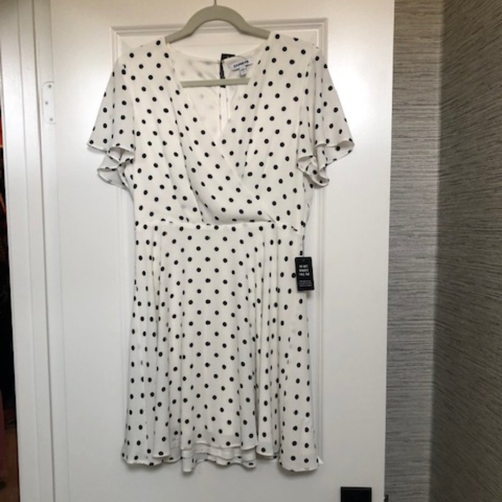 NWT Express Polka Dot Dress - Picture 3 of 3